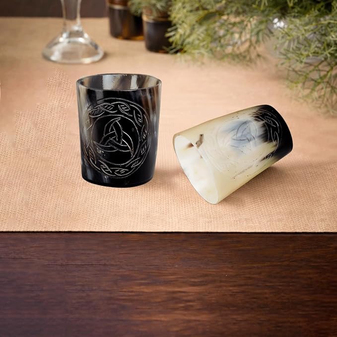 Handicrafts Home Viking Horn Shot Glasses Set of 8, Handmade Natural Ox Horn - Image 8