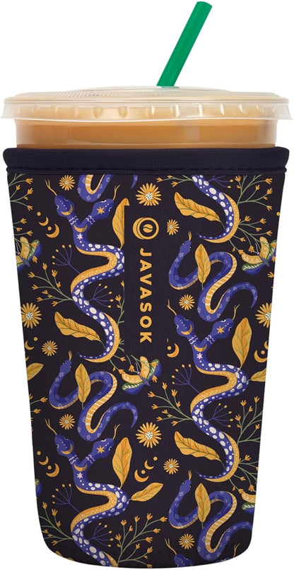 Sok It JavaSok Iced Coffee & Cold Soda Insulated Neoprene Cup Sleeve (Celestial Slither, Medium: 22-28oz)