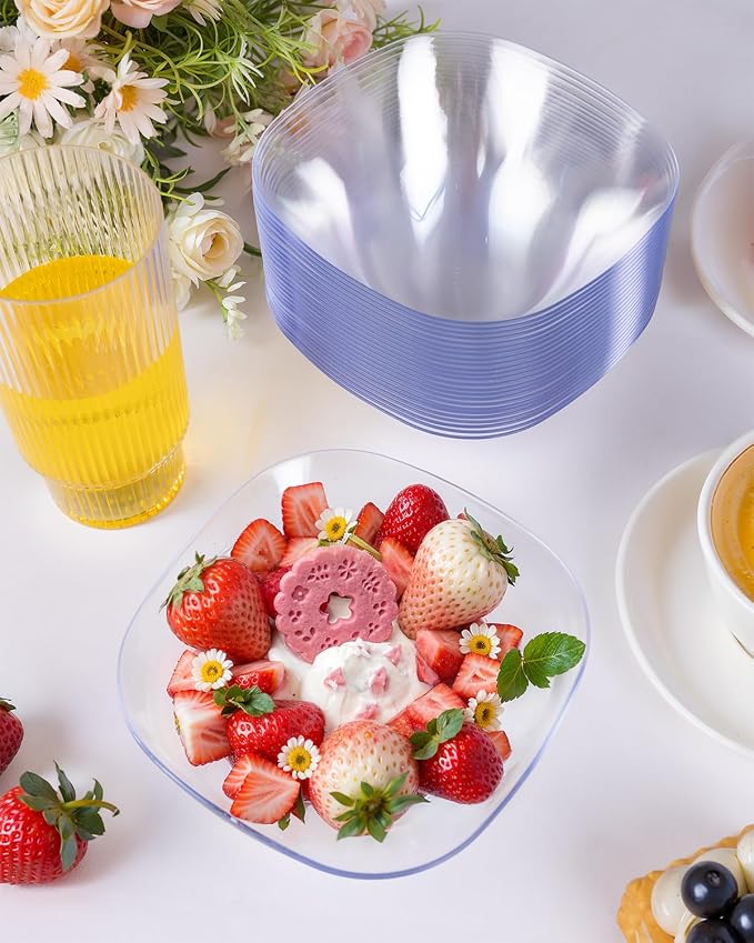 bUCLA 50Pack Clear Plastic Serving Bowls - 16oz Disposable Serving Bowls - Image 7