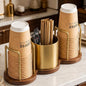 Coffee Station Organizer with Straw & Stirrer Storage Caddy by GOYLSER