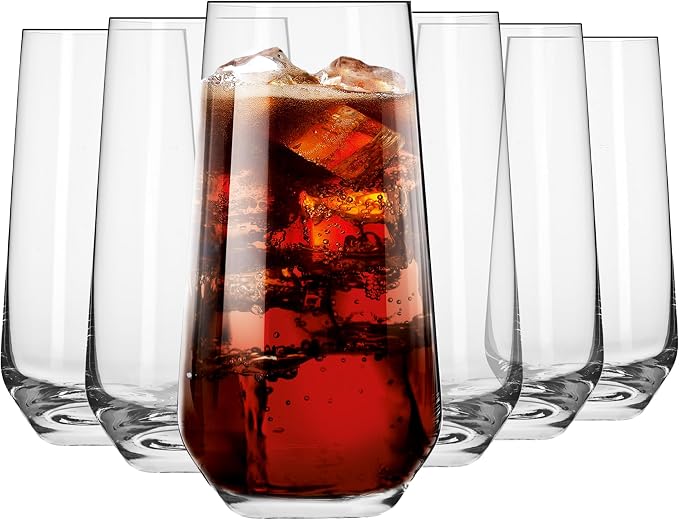 Krosno Tall Water, Drinking Glasses, 16.2 oz, Splendour Collection, Highball & by Krosno