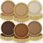 96 Pcs Brown Paper Plates 9 Inch Gradient Brown Scalloped Paper Disposable Dinner Dessert Plates for Birthday Wedding Bridal Party Supplies, 6 Colors