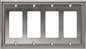 Henne Bery Sunken Pearls Heavy Duty Decorative Wall Plate Switch Plate Outlet Cover (Quad Decorator, Heirloom Silver)