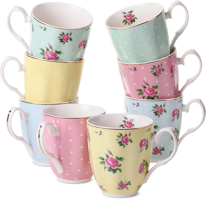 BTaT- Royal Coffee Mugs, 12 oz, Porcelain Bone China, Tea Mug, Large Coffee Mugs by BrewToATea