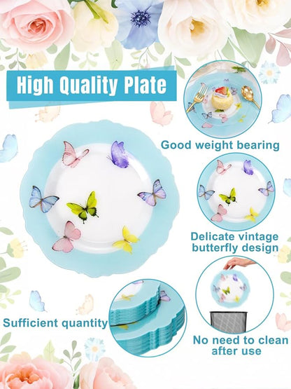 20PCS Blue Butterfly Plates - Image 3
