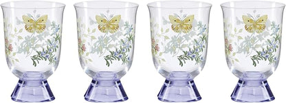 Lenox Butterfly Meadow Herbs Short Glass Tumblers, hand wash only | 5.5 inch by Lenox