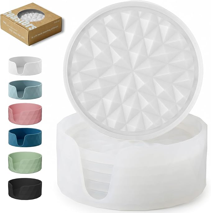 Silicone Drink Coasters Set of 6, Desk Cup Coaster | Prevents by Wingcases