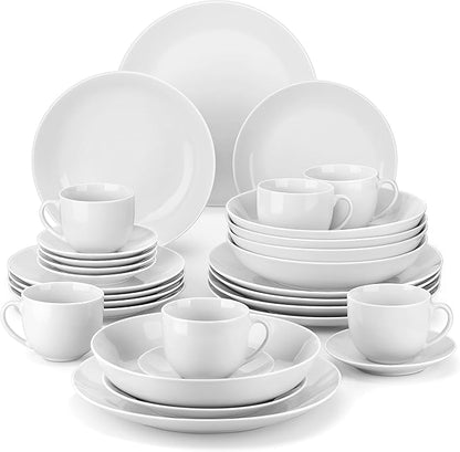 MALACASA 30-Piece Porcelain Dinnerware Set, Microwave & Dishwasher Safe by MALACASA
