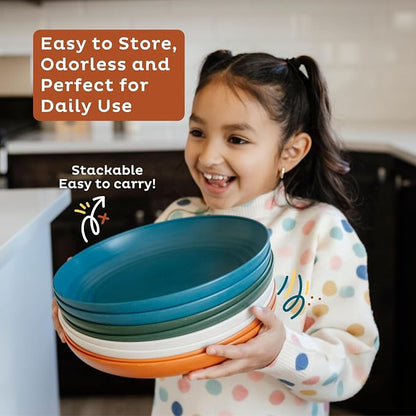 8-Pack Reusable Wheat Straw Plates Set - Image 5