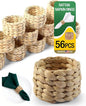 56 Pcs Rattan Napkin Rings Set, Woven Wicker Napkin Holders Bulk, Natural Water Hyacinth Handmade Boho Table Decor for Thanksgiving, Christmas, Wedding Table Dinnerware Decoration Set