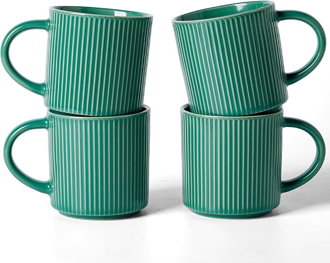 famiware Coffee Mug Set for 4, Star 12 oz Catering Mugs Cup Set by Famiware