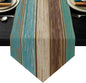 Teal Retro Rustic Table Runner 13x72 Inch Modern Abstract Art Painting Kitchen by ZCHOMI