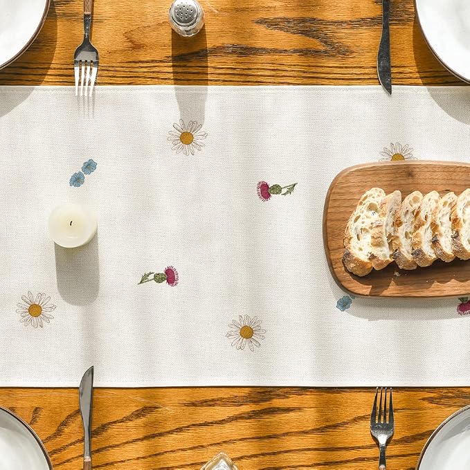Artoid Mode Antique Herbs and Wild Flowers Summer Table Runner, Spring Fall - Image 3