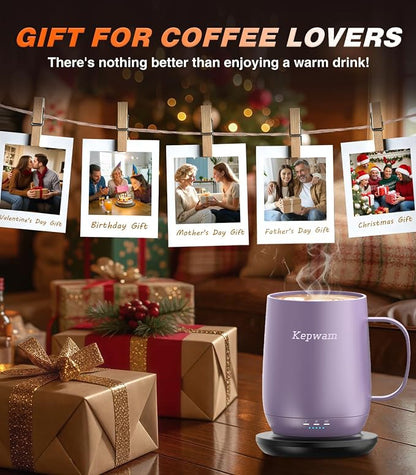 Kepwam Self-Heating Coffee Mug T2, 16oz Electric Heated Mug Hot Up to 149℉ | No - Image 7