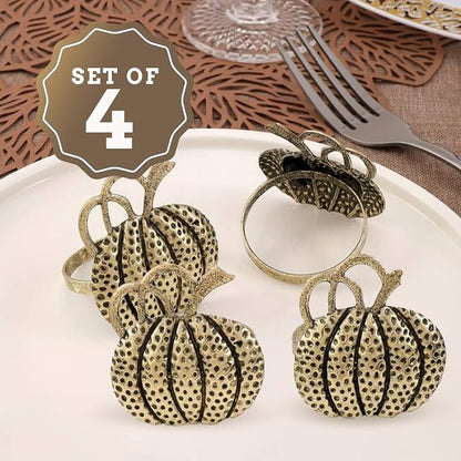 Pumpkin Napkin Rings Set of Four - Image 2