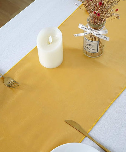 Gold Table Runners 16 Pack 12x108 inch Silk Satin Smooth Fabric | Satin Table - Image 6