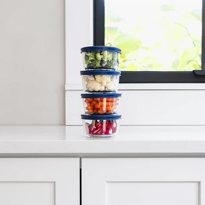 8-Piece Glass Food Storage Containers Set | 1-Cup, Leakproof | Microwave - Image 3