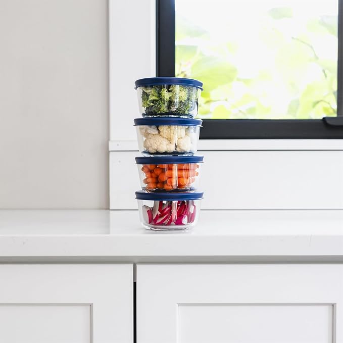 8-Piece Glass Food Storage Containers Set | 7-Ounce, Leakproof | Microwave - Image 3