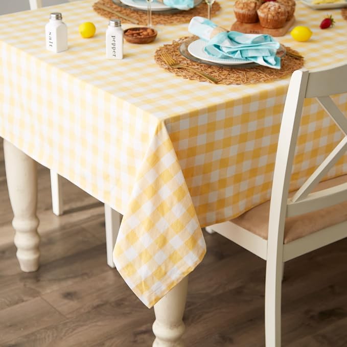 DII Checkered Tabletop Collection 100% Cotton, Machine Washable, Tablecloth - Image 6