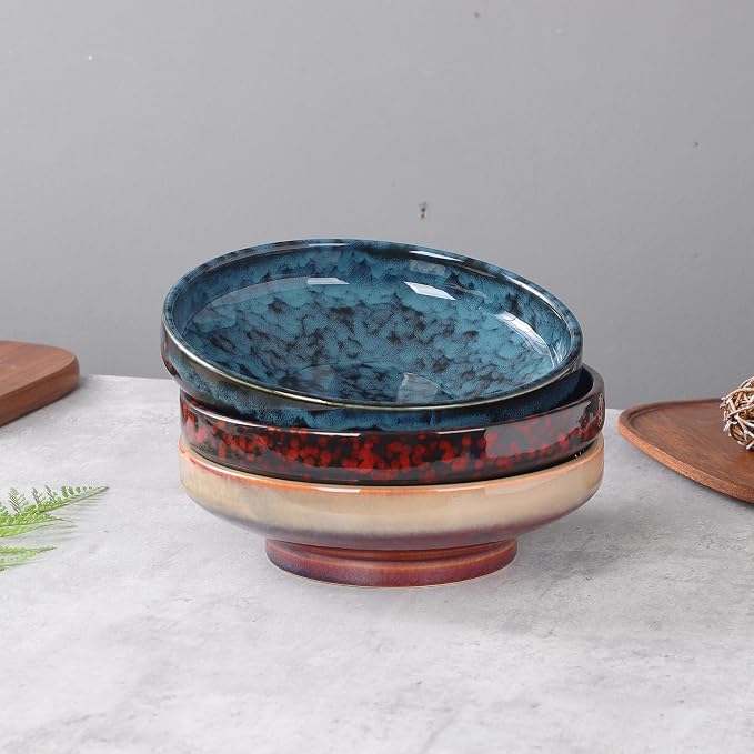 Ceramic Fruit Bowl for Kitchen Counter, Decorative Pedestal Bowl for Table - Image 4