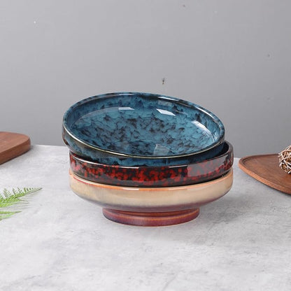 Ceramic Fruit Bowl for Kitchen Counter, Decorative Pedestal Bowl for Table - Image 4
