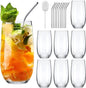 Highball Glasses Set of 4, Tall Drinking Glasses 18oz | Clear Cocktail Glass Cup by Ufrount