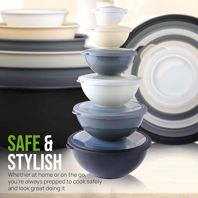 Zulay Kitchen 12 Piece Plastic Mixing Bowls - Image 7