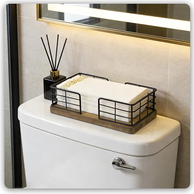 Kordory Wooden Disposable Guest Towel Holder Tray - Image 6