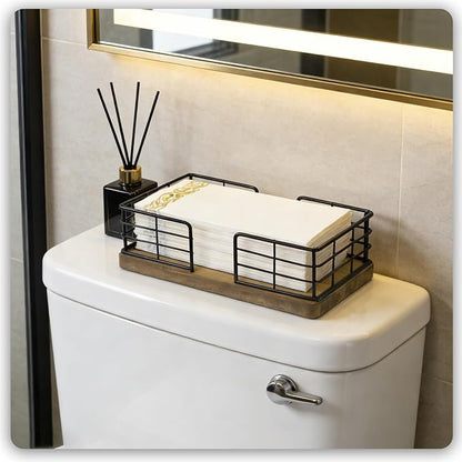 Kordory Wooden Disposable Guest Towel Holder Tray - Image 6