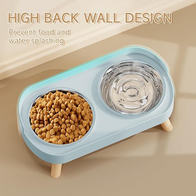 Elevated Cat Bowl, Raised Cat Food and Water Bowl Set - Image 2