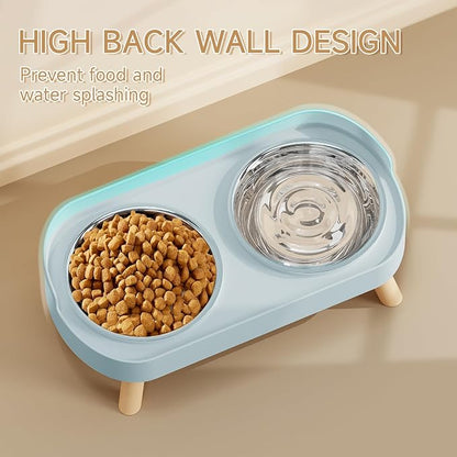 Elevated Cat Bowl, Raised Cat Food and Water Bowl Set - Image 2