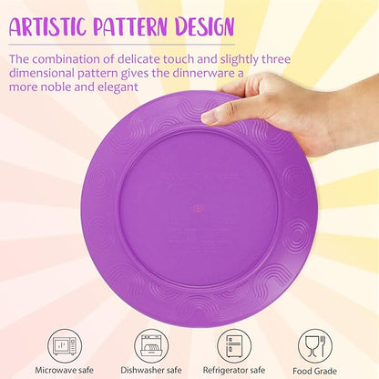 Kitchen Wheat Straw Dinnerware Set | Service for 8 | Unbreakable Dinnerware Set Plates and Bowls Sets Dinner Plates Dessert Plate Drinking Glasses Cereal Bowls Kitchen Dishes Sets - Memphis