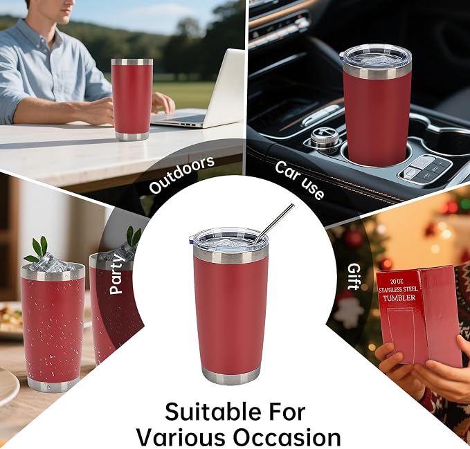IEOVIEE 32 Pack 20oz Stainless Steel Insulated Bulk Tumblers - Image 8