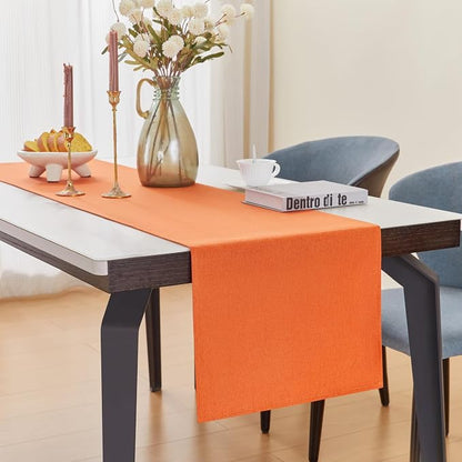 YATOJUZI Orange Table Runner Seasonal Autumn Kitchen Dining Coffee Table - Image 6