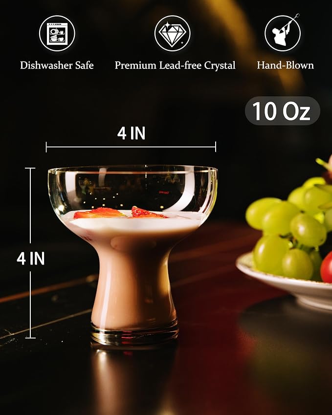 Colored Margarita Glasses Set of 6, 100% Lead-free Crystal | Hand-Blown - Image 5
