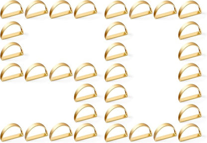 APTWOW 50PCS Gold Napkin Rings, Semicircle Metal Gold Napkin Holder Buckles, Fall Thanksgiving Christmas Napkin Rings for Dinner Table Decor, Wedding, Banquet, Party