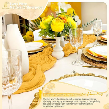 Showgeous 18 Pack Gold Cheesecloth Table Runner, 17 x 108 Inches | Boho - Image 8