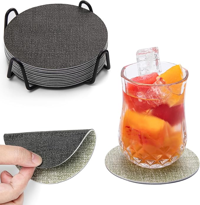 Faux Leather Drink Coasters by Chitomars