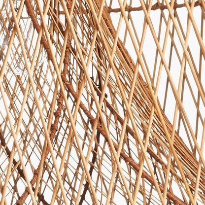 17.7" Hollow Rattan Hanging Lights Woven Wicker Lamp Shade French Romance Decor Pendant Light Bamboo Ceiling Pendant Fixture for Dining Room Living Room Restaurant Bar