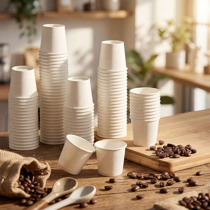 100 Pack 2oz Mini Coffee Cups Disposable Paper Cups Hot or Cold Beverage Cup - Image 4