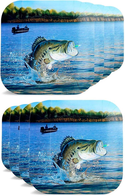 Havercamp Fishing Plates-8 Pack-9 Inch Square-Gone Fishin Party | Set of 8 by Havercamp