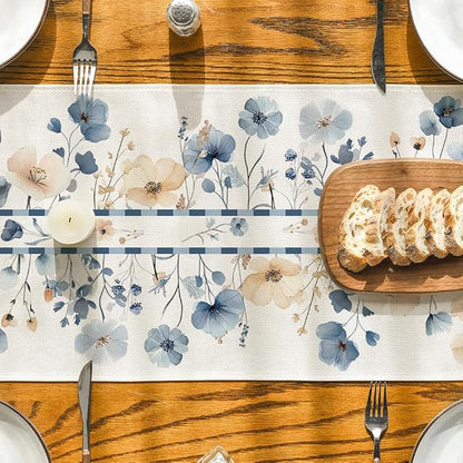 Artoid Mode Bloom Flowers Floral Weeds Spring Table Runner, Seasonal Summer - Image 4