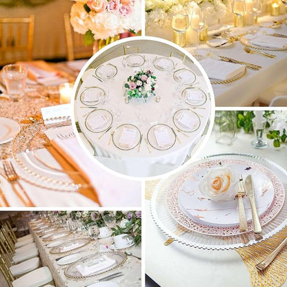 Efavormart 6 Pack | 13" Round Starburst Pattern Clear Plastic Charger Plates - Image 5