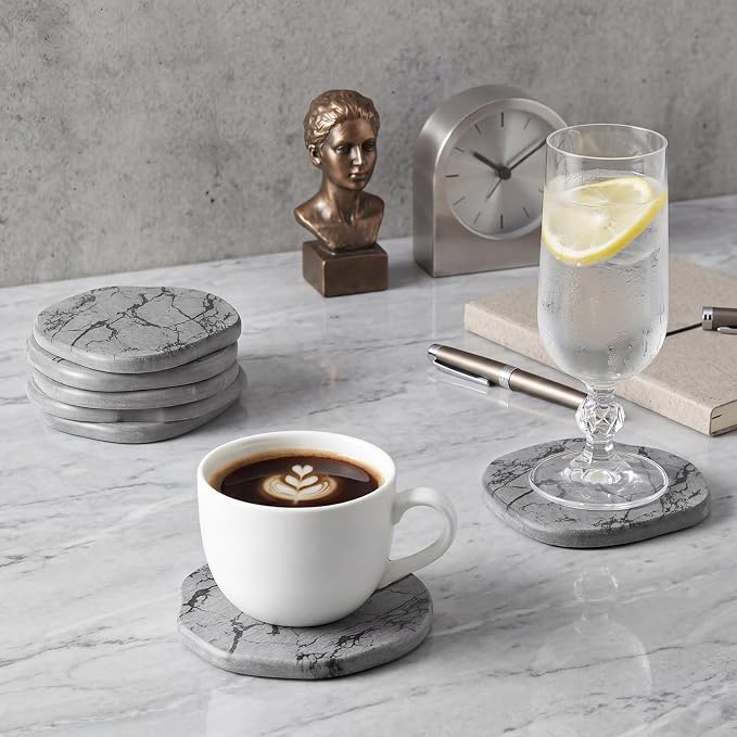 Diatomaceous Earth Coasters Set of 8，Cool Absorbent Quick-Dry Drink Coasters - Image 5