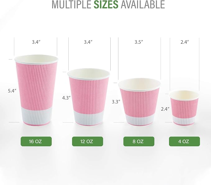 Restaurantware 8 Ounce Double Wall Disposable Coffee Cups, 500 Insulated Light - Image 3