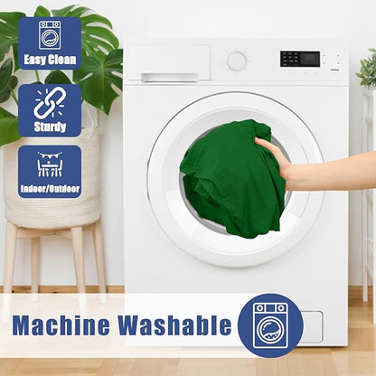 Round Spandex Tablecloth 2 Pack, Elastic Fitted Waterproof Tablecloths for 57"-68" Tables, Stretch Washable Picnic Table Cover for Camping, Dining, Indoor and Outdoor, Emerald Green