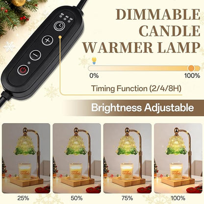 Candle Warmer Lamp with Timer Dimmer Adjustable Height, Candle Warmer with 2 Bulbs for Jar Candles, Home Decor, for Women Birthday
