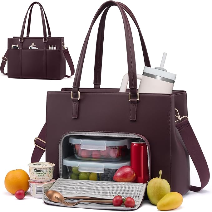 LOVEVOOK Lunch Bag for Women, Work Laptop Tote Bag by LOVEVOOK