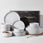 Stoneware Dinnerware Sets for 6, Reactive Glaze Plates and Bowls Set, Chip & by FamiwarePremium