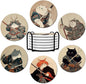 Dooke Coasters for Drinks, Round Absorbent Ceramic Stone Coasters Set of 6 by Dooke